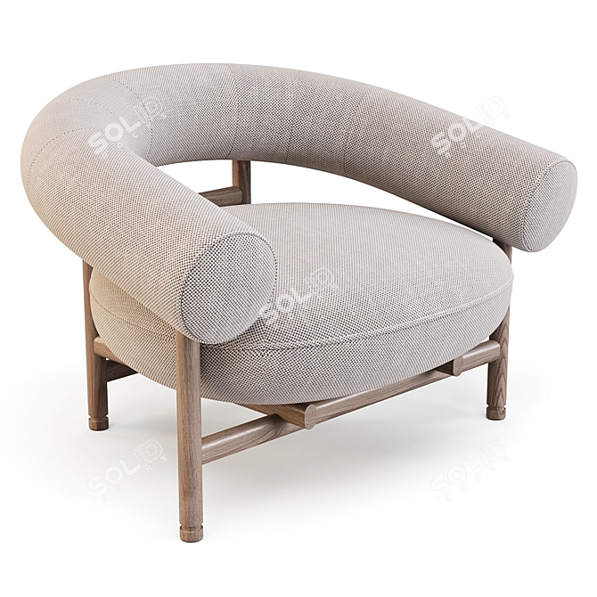 WeWood Loop: Scandinavian Lounge Chair 3D model image 3