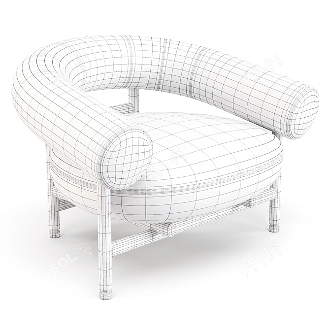 WeWood Loop: Scandinavian Lounge Chair 3D model image 4