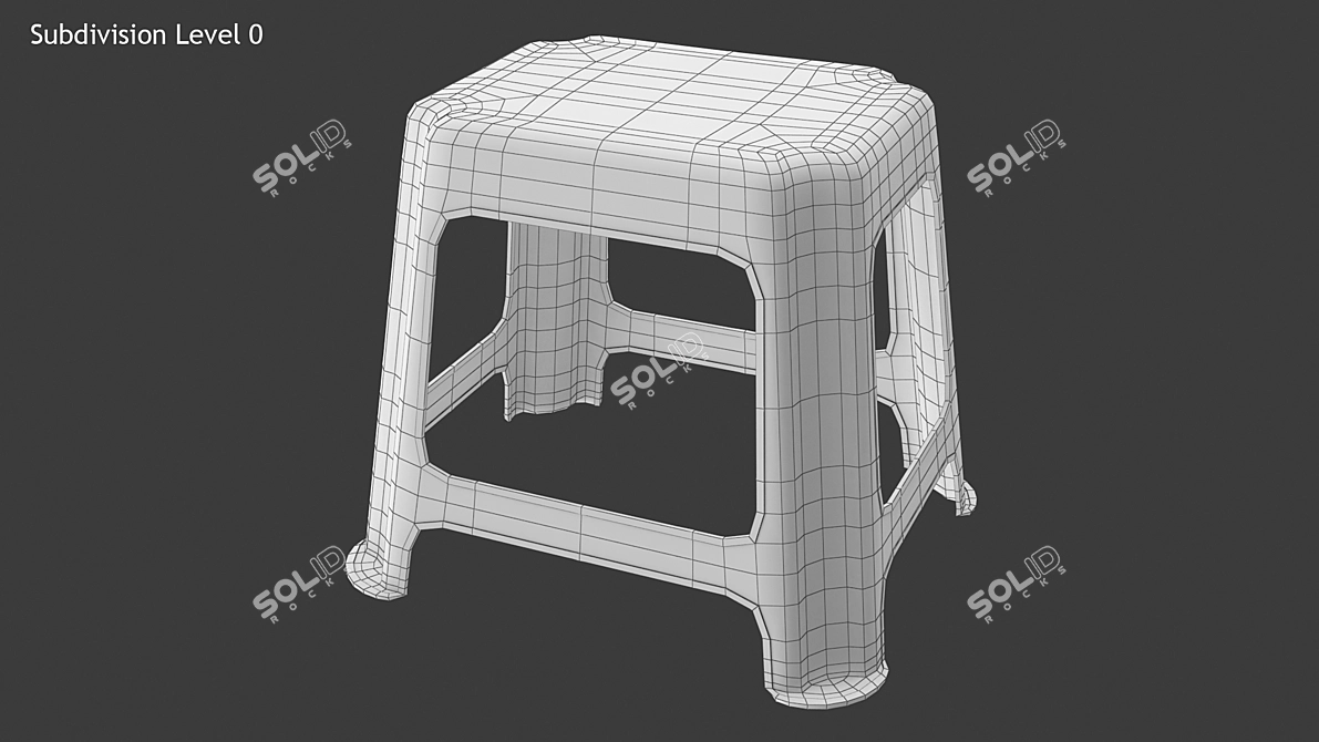 Elegant 50cm Stool 3D model image 8