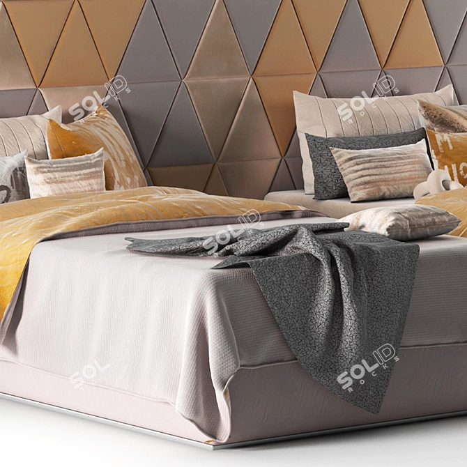 Convertible Single Bed Set with 5 Color Textures 3D model image 6