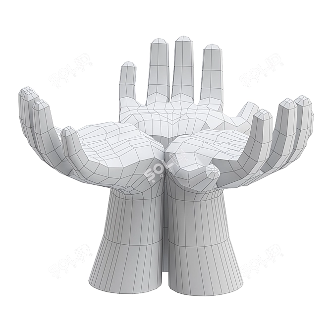 Elegant Hand Vase 3D model image 2