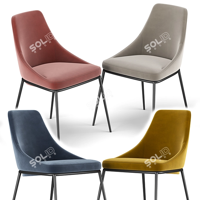 Elegant Ardi Dining Chair 3D model image 2