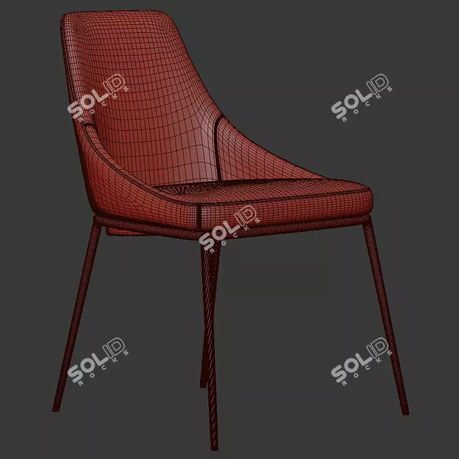 Elegant Ardi Dining Chair 3D model image 5