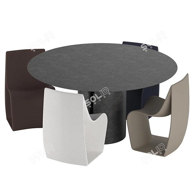 NVL Table & SIGN MATT Chairs Set 3D model image 4