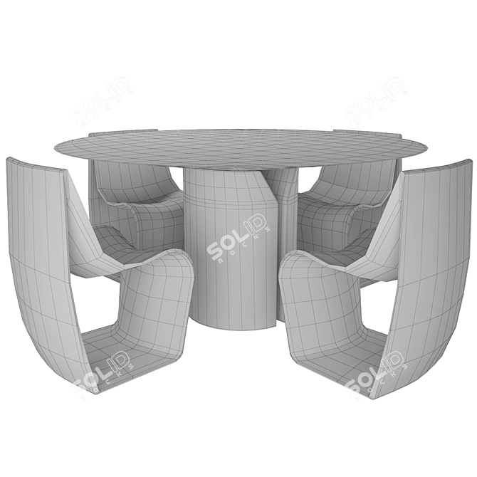 NVL Table & SIGN MATT Chairs Set 3D model image 3