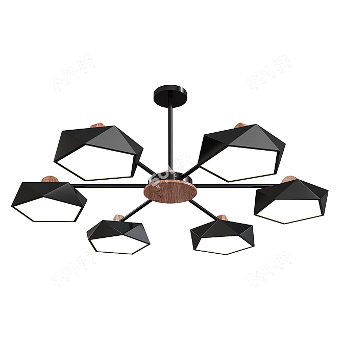 Modern Geometric CH Pendant Lamp 3D model image 1