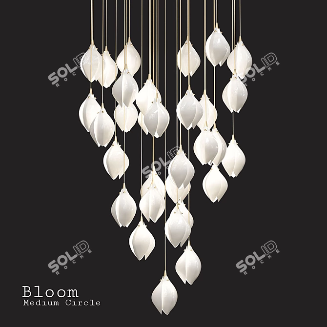 Blooming Light: Radiant Porcelain Petals 3D model image 1