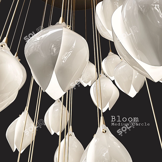 Blooming Light: Radiant Porcelain Petals 3D model image 2