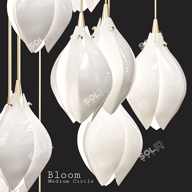 Blooming Light: Radiant Porcelain Petals 3D model image 4