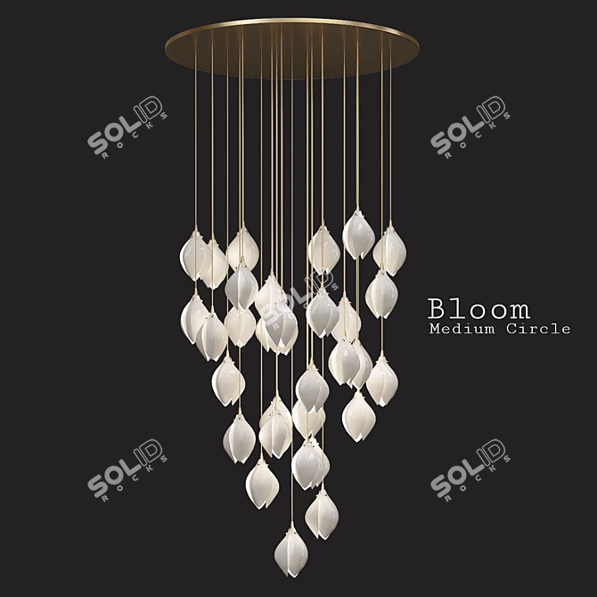 Blooming Light: Radiant Porcelain Petals 3D model image 5