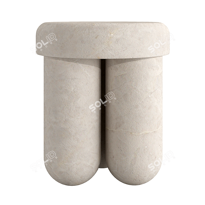 Travertine Orsetto 03 Stool 3D model image 1