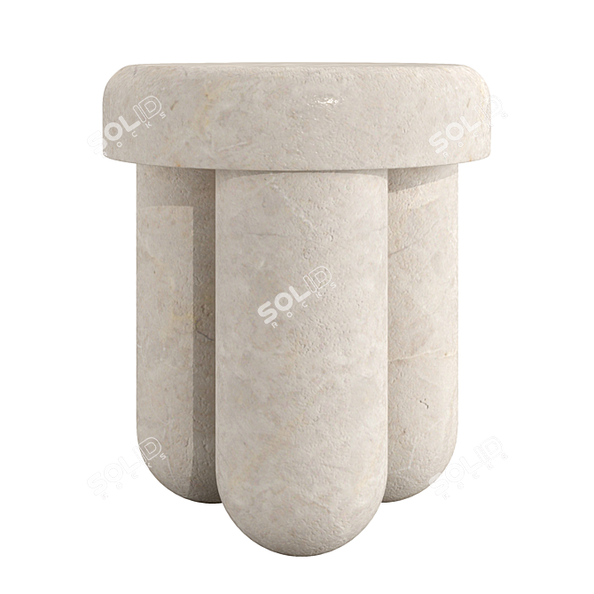 Travertine Orsetto 03 Stool 3D model image 2