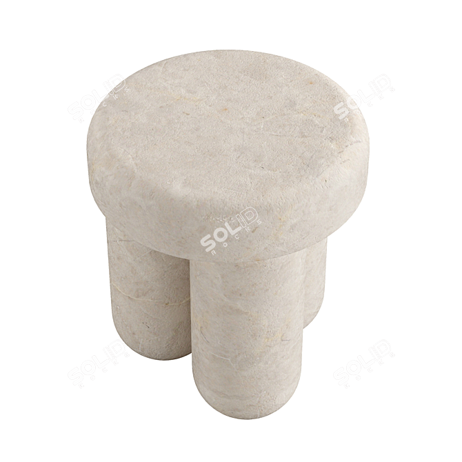 Travertine Orsetto 03 Stool 3D model image 3