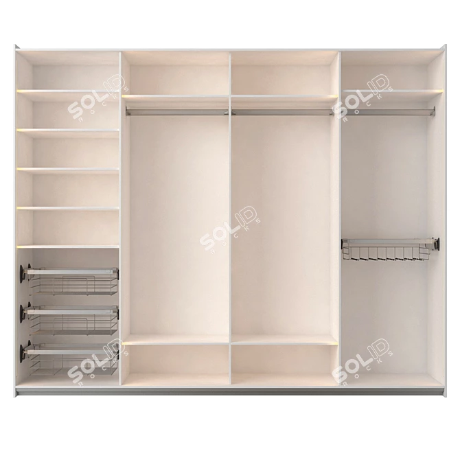 Sliding Wardrobe with PS10 Cinetto - Stylish & Functional 3D model image 4