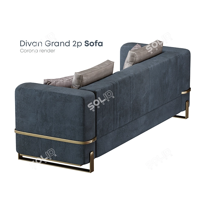 Elegant Fabric Sofa for Two 3D model image 3