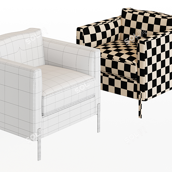 Elegant Melange Club Chair: Kelly Wearstler 3D model image 3