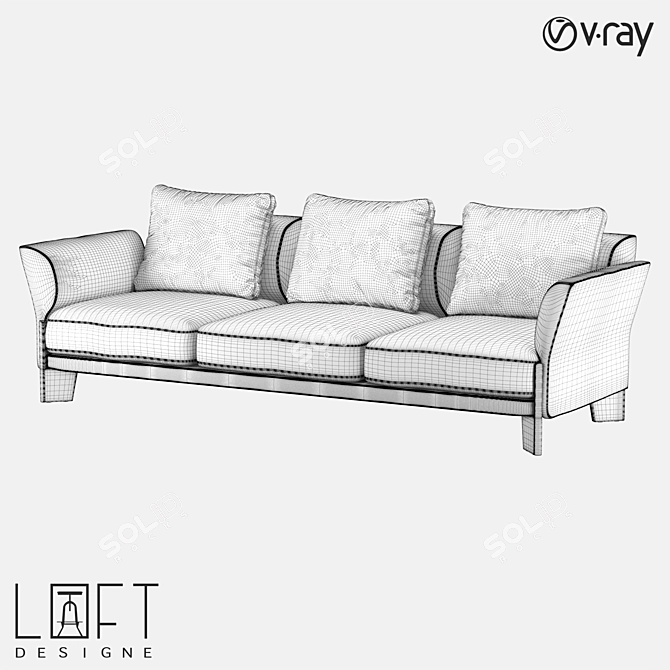 Title: Sofa LoftDesigne 36753: Modern, Stylish, and Comfy 3D model image 2