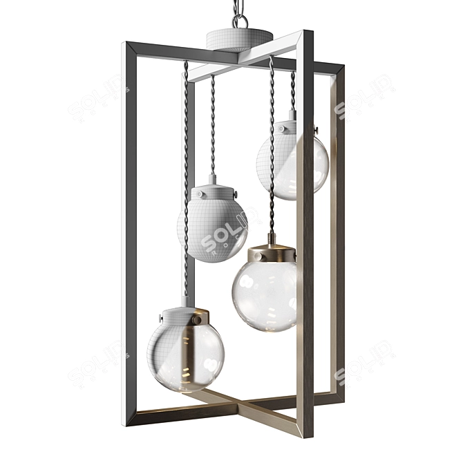 Chiswick 4-Light Pendant: Traditional Design, Modern Illumination 3D model image 4