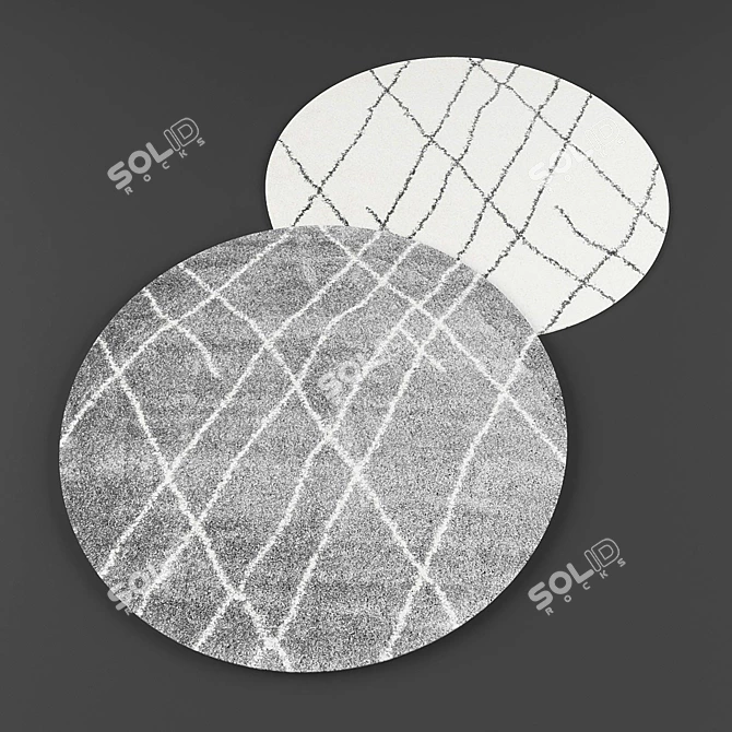 Modern Round Rugs: 1500mm Diameter 3D model image 2