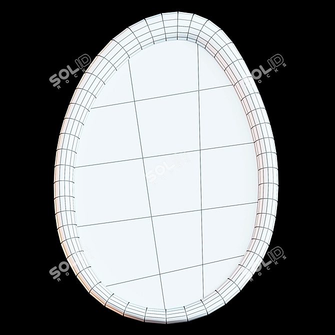 Elegant Handcrafted Oval Mirror 3D model image 3