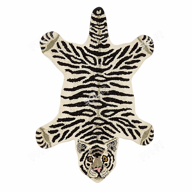 Giant Tiger Shaped Rug 3D model image 6