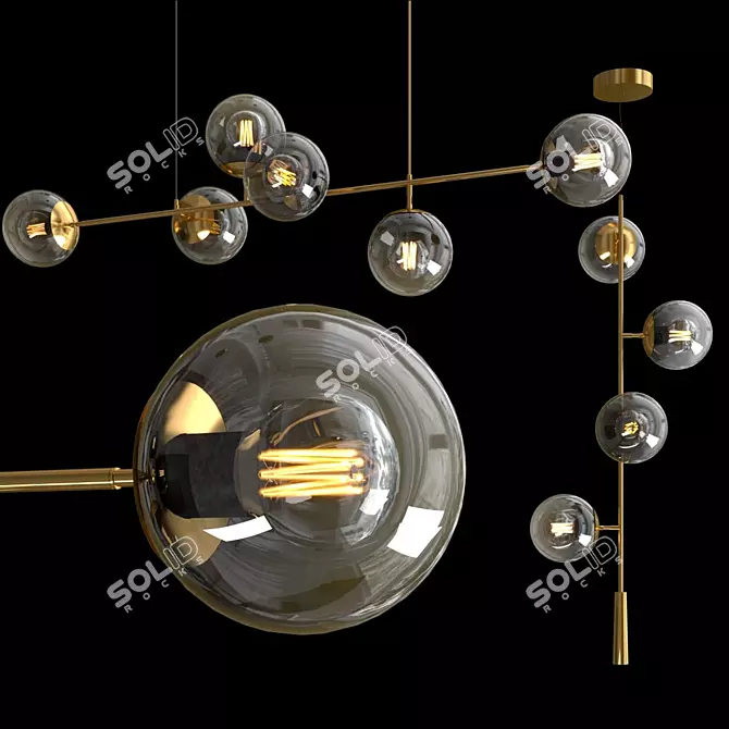 Gorgeous Olive Branch Chandelier 3D model image 1