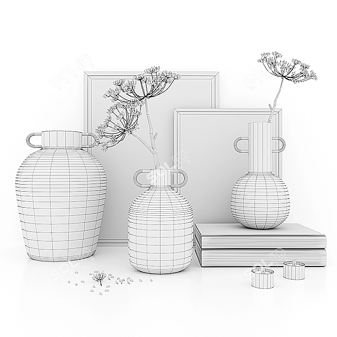 Decorative Vase Set 3D model image 5
