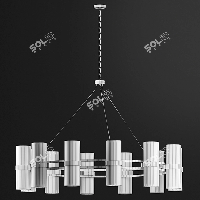 Elegant Tiburon Round 12-Light Chandelier 3D model image 5