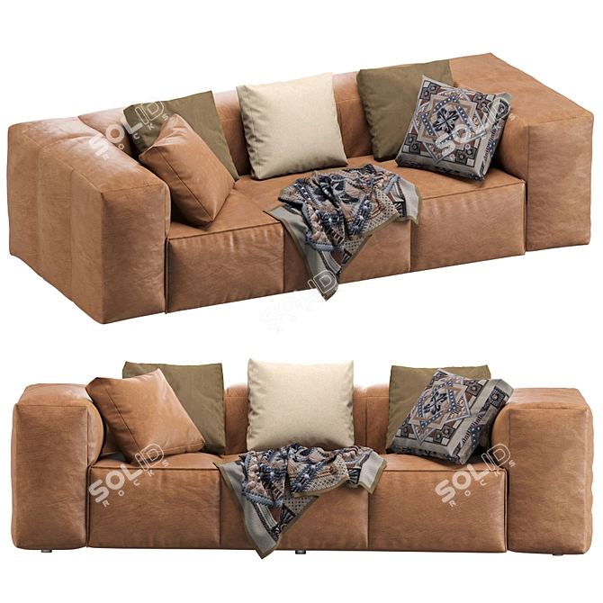 Coco Republic Elba Sofa: Modern Elegance for Your Home 3D model image 1