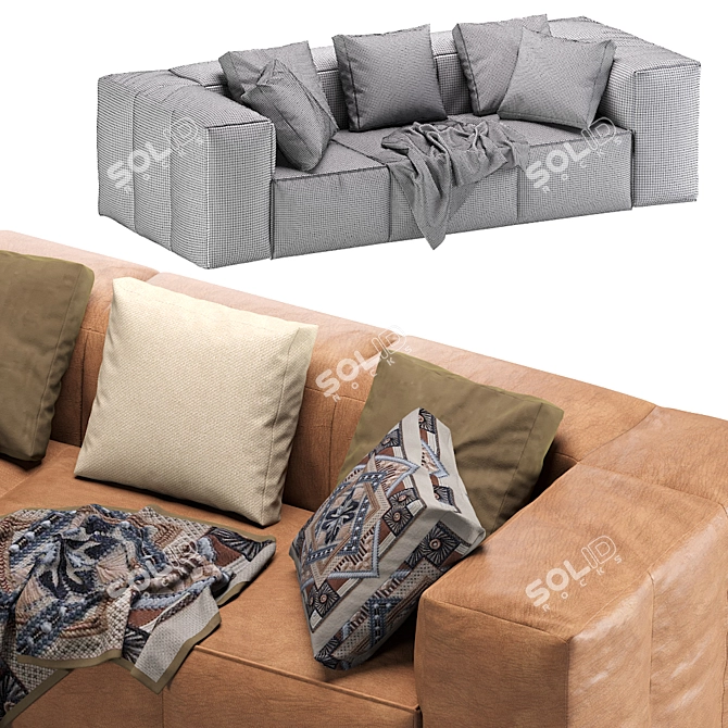 Coco Republic Elba Sofa: Modern Elegance for Your Home 3D model image 5