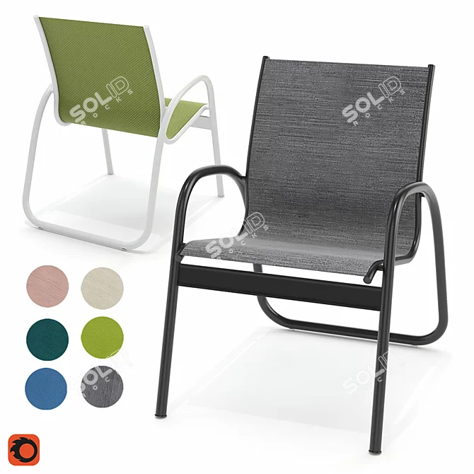 Gardenella Stackable Sling Armchair 3D model image 1