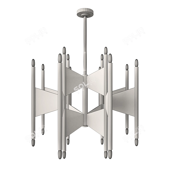 Elegant Deskins Chandelier: Stylish Lighting Solution. 3D model image 3
