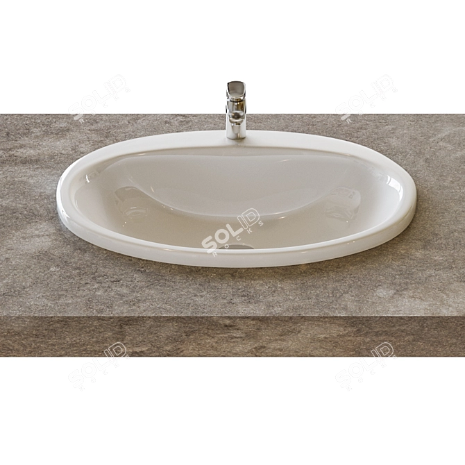 Modern Roca Rodeo Washbasin - Stylish & Compact 3D model image 1