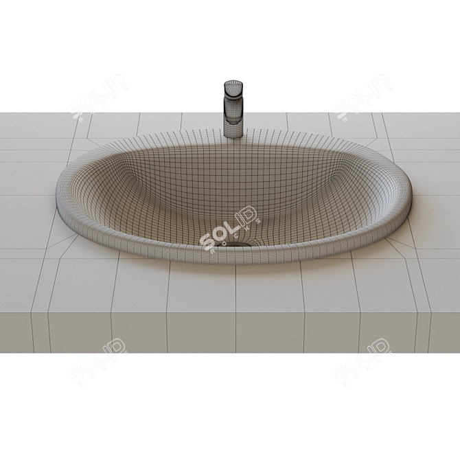 Modern Roca Rodeo Washbasin - Stylish & Compact 3D model image 2