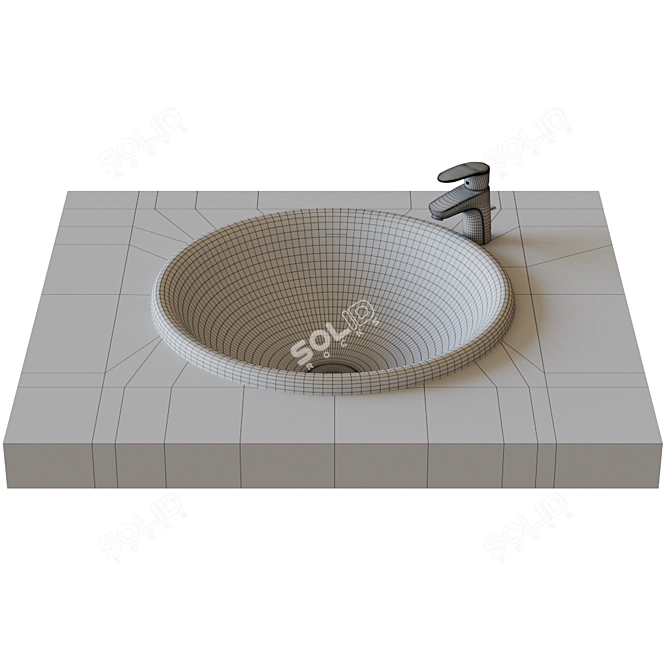 Roca Foro D36 Washbasin: Stylish Built-in Top 3D model image 2