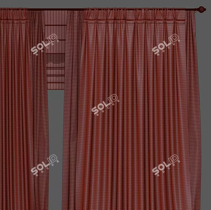 Modern Curtain Set: Ultra-832 3D model image 3