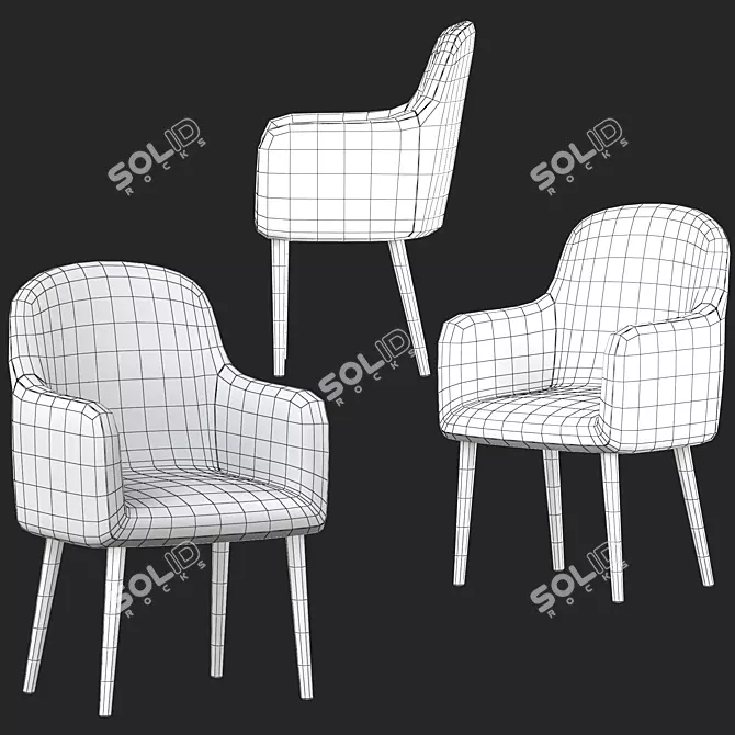 Elegant Loft Dining Set 3D model image 4