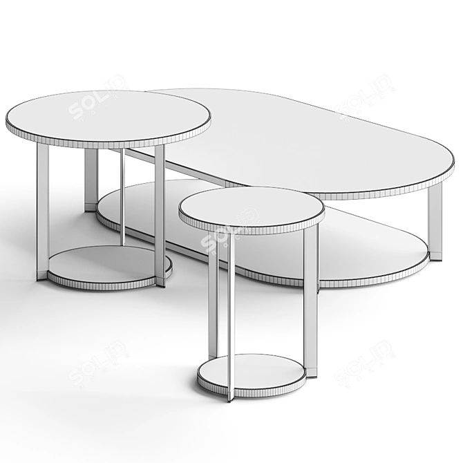 Flexform Fauno Coffee Tables - Versatile and Stylish 3D model image 2