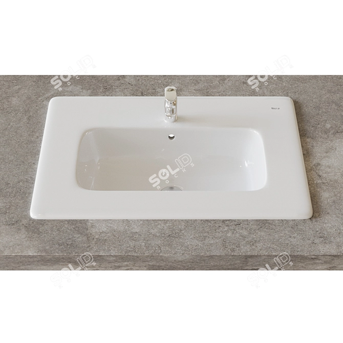 Roca Victoria-N Unik 60x46 cm Washbasin Set 3D model image 1