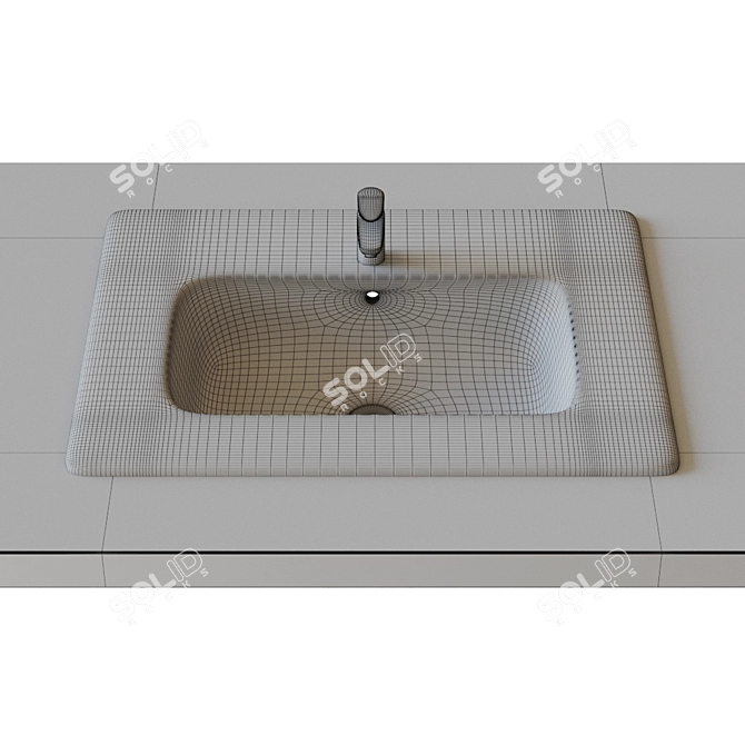 Roca Victoria-N Unik 60x46 cm Washbasin Set 3D model image 2