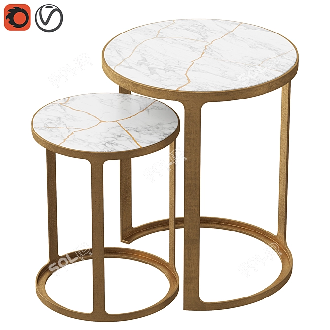 Tortuga Coffee Tables, Set of 2 3D model image 1