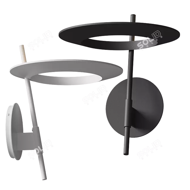 Sleek Ringlo Wall Torchiere 3D model image 1