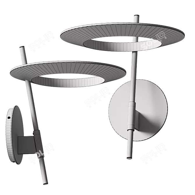 Sleek Ringlo Wall Torchiere 3D model image 4