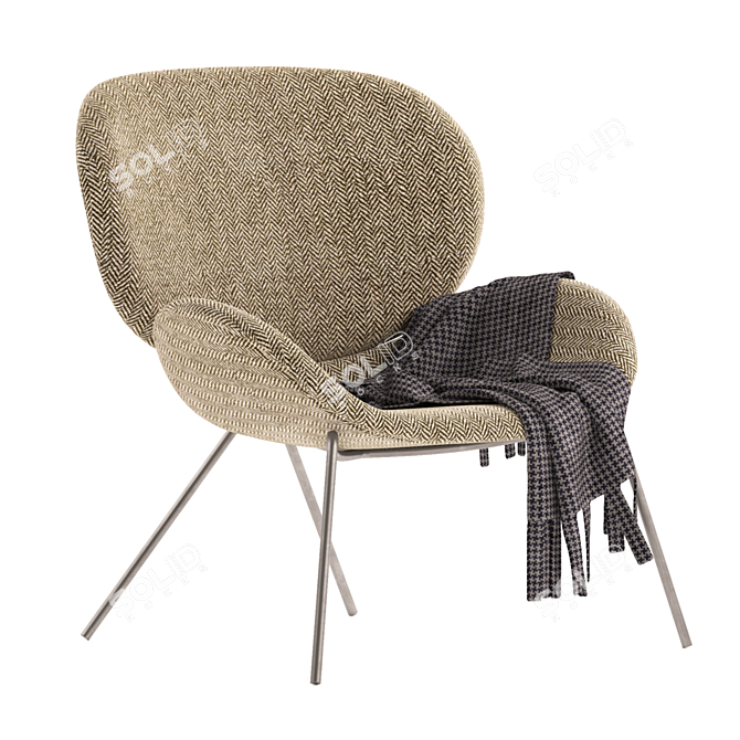 Contemporary Uchiwa Armchair: Stylish & Comfortable 3D model image 1