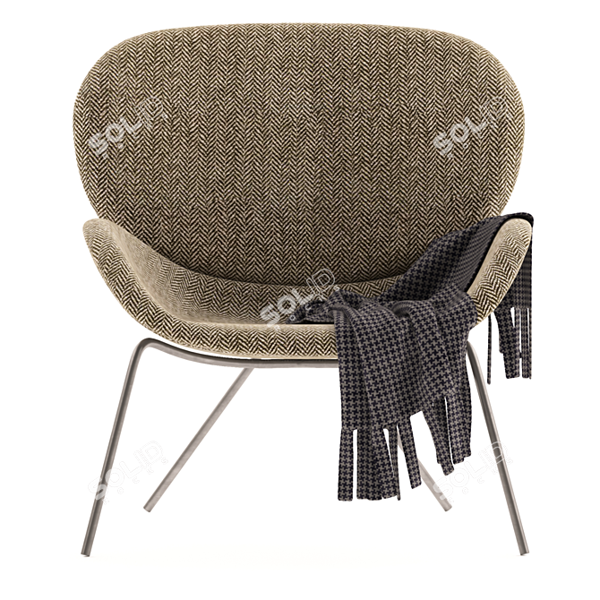 Contemporary Uchiwa Armchair: Stylish & Comfortable 3D model image 3