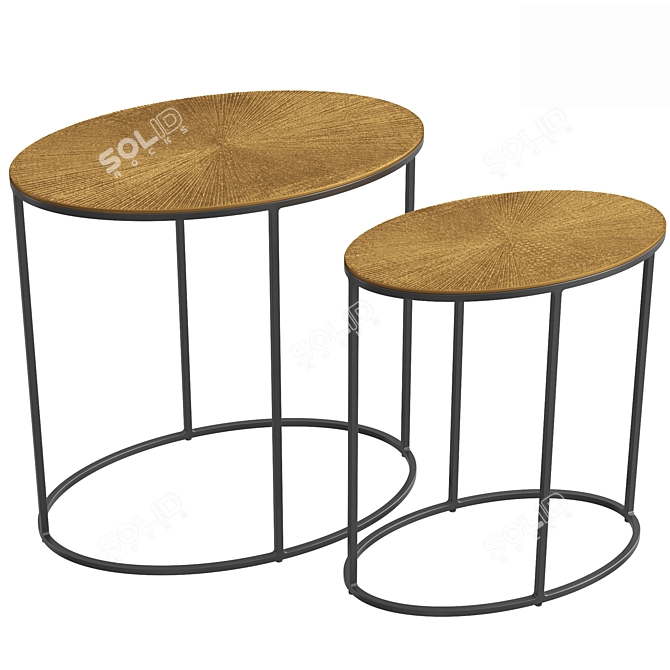 Palmer Coffee Tables: Stylish Set of 2 3D model image 1