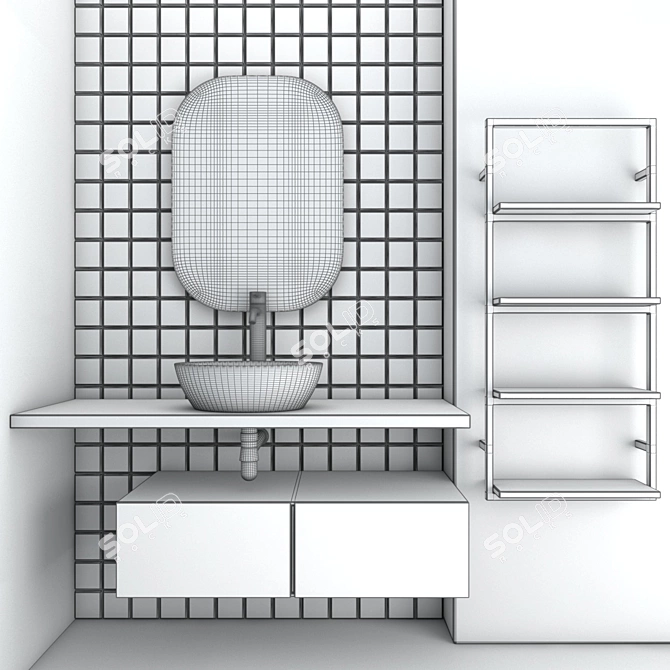 7-Piece Bathroom Set - Modern & Functional 3D model image 5