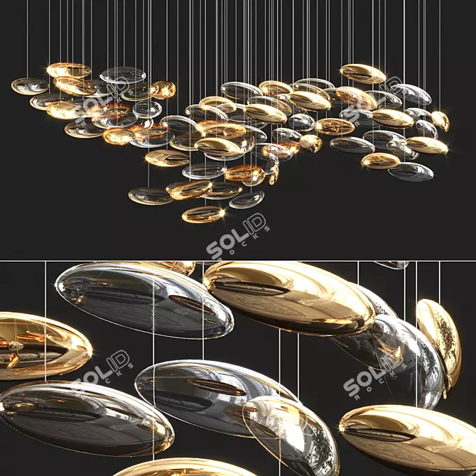 Elegant Crystal Chandelier 3D model image 1