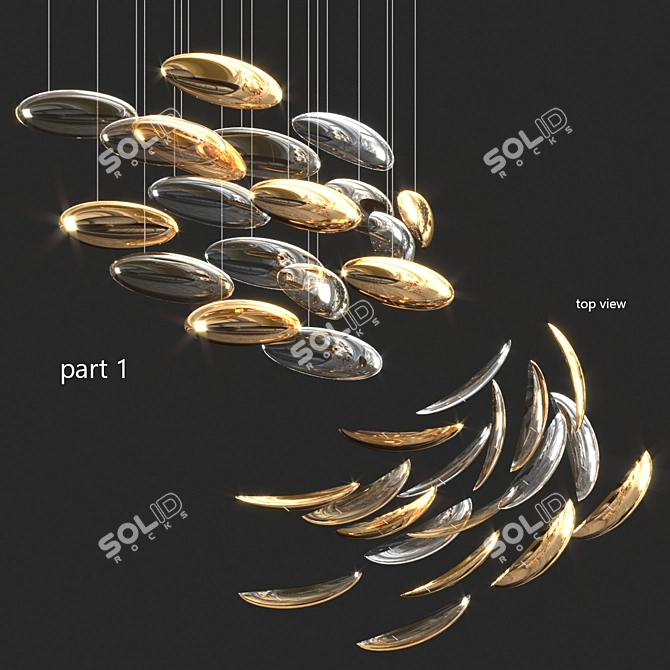 Elegant Crystal Chandelier 3D model image 3