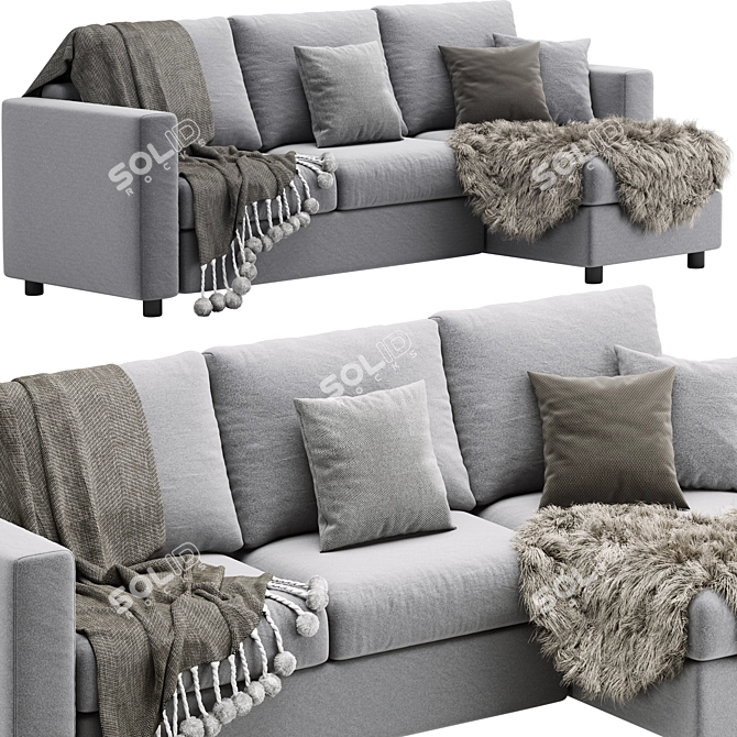 Modern Vimle Sofa: Sleek Design & Quality Craftsmanship 3D model image 2